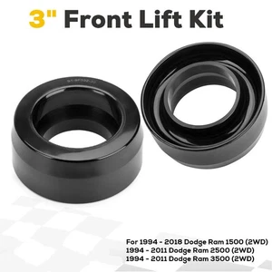 3" Fit ONLY 2WD 1994-2018 94-18 Dodge Ram 1500 2500 3500 Front Lift Leveling Kit - Picture 1 of 6