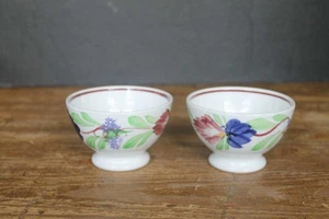 Paar antike Holland Societe Ceramique Maestricht handbemalte Cafe Au Lait Schalen - Bild 1 von 5