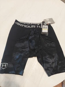 Under Armour Youth Heat Gear Fitted Compression Shorts With Cup YMDM Medium - Picture 1 of 5