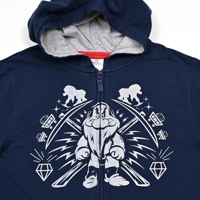 Disney Grumpy Para Hombres Cremallera Completa Mediana Sudadera con Capucha Azul Bolsillos Siete Enanitos Blancanieves Foto 1 de 4