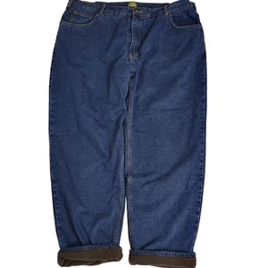 Cabelas 46x32 Mens Flannel Lined Denim Jeans Work Relaxed Fit Utility Gorpcore - Picture 1 of 11