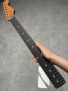 Stainless Rosewood 22Frets Strat DIY Roasted Flame Maple Electric guitar Neck - Picture 1 of 6