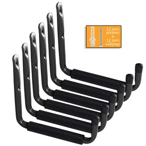 Garage Ladder Storage Hooks 9.4 Inch Heavy Duty Large Tool Hanger Wall Mount - Picture 1 of 6