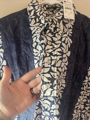 Reyn Spooner Men’s Medium Summer Stripe Pullover Short Sleeve Blue - Image 1 of 4