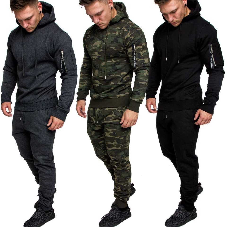 Herren Cargo Stil Sportanzug Jogginganzug Trainingsanzug Sporthose+Hoodie 1003 - Bild 1 von 1