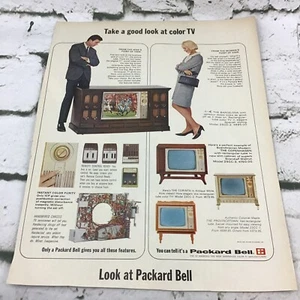 Vintage 1965 Packard Bell Television Sets Color TV Advertising Art Print Ad - Picture 1 of 4