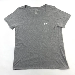 T-shirt Nike The Nike grigia collo a cucchiaio taglio atletico running donna taglia L - Foto 1 di 6