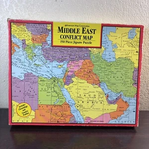 VTG 1991 Middle East Conflict Map 150 Piece Jigsaw Puzzle American Map Corp - Picture 1 of 12