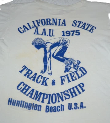 CALIF. STATE A.A.U. Camiseta Track&field Russell Athletic 1975 para hombre M 38-40 de colección Foto 1 de 4
