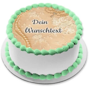 Spitze eßbar Tortenaufleger Party Deko personalisiert Name Hochzeit Perlen neu - Bild 1 von 13