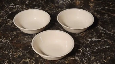 Vintage Corelle Corning "First of Spring" Soup Cereal Bowls Grey Stripe Set Of 3 - Image 1 of 4