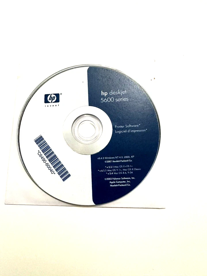CD/DVD/DRIVER Software only for HP DeskJet 5650 5600 series Printer - Image 1 of 1