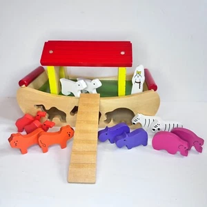 Wooden Noah’s Ark Puzzle by The Learning Journey – 21 Piece Shape Sorter Set - Picture 1 of 10