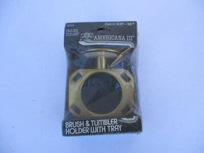 Brush & Tumbler Holder w/Tray Americana III Franklin Brass #2705 - Image 1 of 4