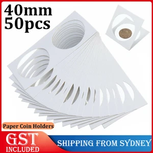 50x 40mm Paper Coin Holders Storage Clip Case 2"x 2" Suit Penny & Round AU STOCK - Picture 1 of 6