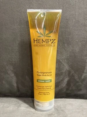 NEW! SEALED! HEMPZ POMEGRANATE SUGAR BODY SCRUB EXFOLIATE POLISH - ORIGINAL TUBE - Image 1 of 3
