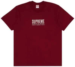 Supreme Cardinal Red Paris Tee T-Shirt Brand New Medium - Picture 1 of 3