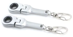 (2 PACK) 10mm Wrench Keychain - Silver Mini Tool Key Ring Gift for Mechanics - Picture 1 of 6