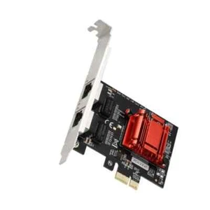 RJ-45 LAN Adapter Dual-Port Gigabit Ethernet 10/100/1000Mbps PCI-E Netzwerkkarte - Bild 1 von 8