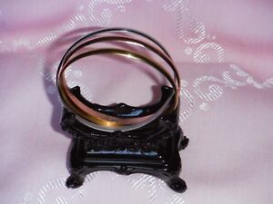 Tri-Color Yellow / Rose Gold & Silver Tone Interlock Rolling Bracelet - Size S/M