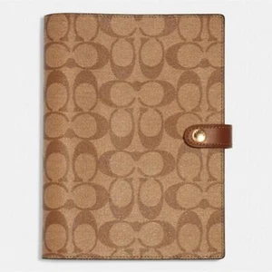 COACH NOTEBOOK IN SIGNATURE CANVAS, COLOR: KHAKI - Picture 1 of 4