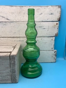 Vintage CEVIN Green Glass Italian Wine Bottle, 12.5" - Picture 1 of 8