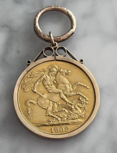1902 KING EDWARD VII FULL ST.GEORGE BACK GOLD 2POUND SOVEREIGN COIN - Picture 1 of 4