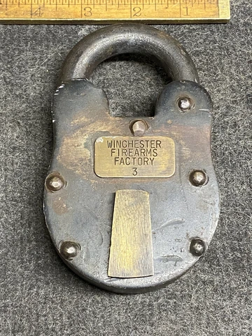 Vintage Winchester Firearms Factory Padlock #3 No Key Cover