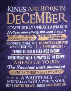 Felpa con cappuccio KINGS ARE BORN IN DECEMBER...A WARRIOR'S MENTALITY XL, viola - Foto 1 di 4
