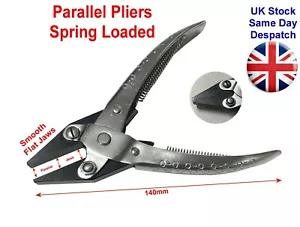 Flat Smooth Parallel Spring Action Pliers 140mm Jewellery Craft Wire Making Tool - Picture 1 of 1