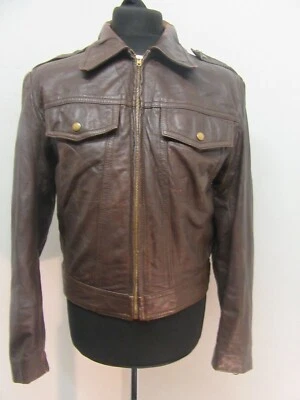 VINTAGE 70's HARLEY DAVIDSON LEATHER MOTORCYCLE JACKET SIZE 42, CAVALIER - Image 1 of 4