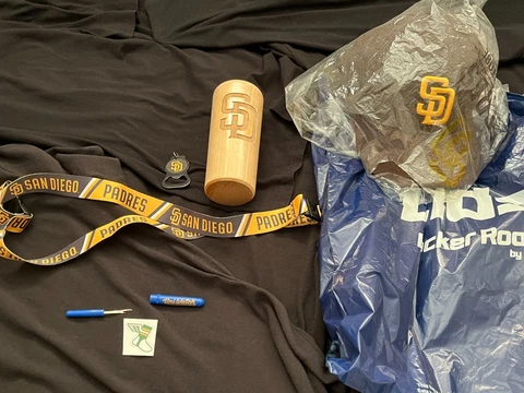 SD Padres Gear set lightly used New Era, Mug, Keychain Bottle Opener E.T.C Cover