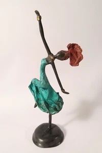 Bailarina africana moderna bronce latón GS36 23 cm bailarina arte Burkina Faso - Imagen 1 de 11