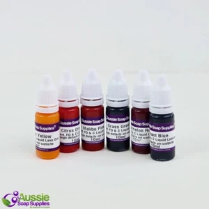 Liquid Lake Colour Dye Set For Bath Salts, Bath Bombs & Soap 6 x 10ml - Picture 1 of 2