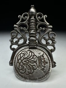 17th Or 18thC Swivel, rotating fob wax seal coat of arms motto monogram REDUCED - Picture 1 of 14