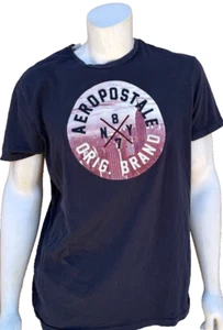 Vintage Aeropostale Dark Blue T-Shirt Unisex Grunge Y2K 2000s Skater Size XL - Picture 1 of 9