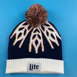 Miller Lite Winter Hat OSFA, Miller Products, Stocking Nordic Pom Winter Hat - Picture 1 of 2