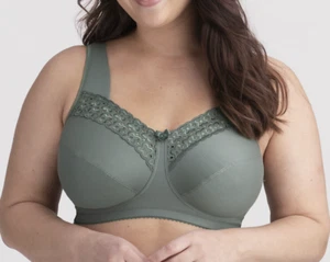 Sujetador minimizador Miss Mary of Sweden Broderie Anglaise verde copa completa sin aros 46E - Imagen 1 de 7