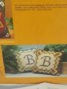 0440The Creative Circle Vintage Knitting Crochet Initial Pillow 0441 - Picture 1 of 12