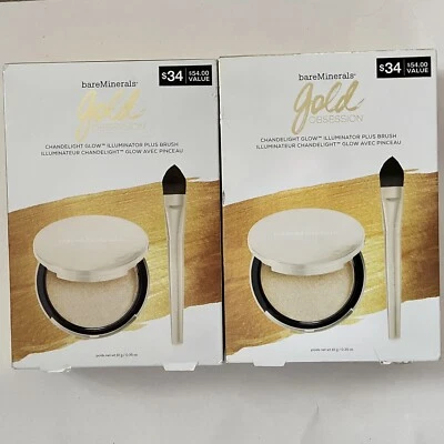 Lámpara de araña iluminadora bare Minerals Gold Obsession + cepillo x2 Foto 1 de 4