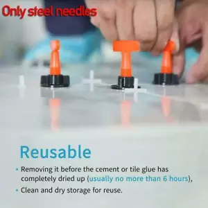 100-teiliges Nivelliersystem-Set Boden Keramik verstellbare Fliesen wiederverwendbare Ausrichtung ¤ - Bild 1 von 8
