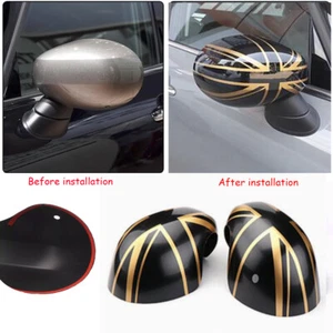 For MINI Cooper F54 F55 F56 F57 F60 2020-2024 Golden Jack Side Mirror Cover Caps - Picture 1 of 4
