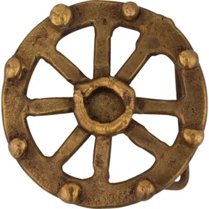 Roue de casque de navire laiton mer nautique fait main voile hippie années 70 boucle de ceinture vintage - Photo 1 sur 5