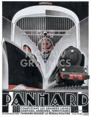 Panhard Locomotive Train Lines, Kow, Wall Decor Art Print Poster  16" x 12" 530 - Image 1 of 2