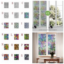 3D Home Privacy Static Cling Frosted Stained Window Film Flower Glass Sticker