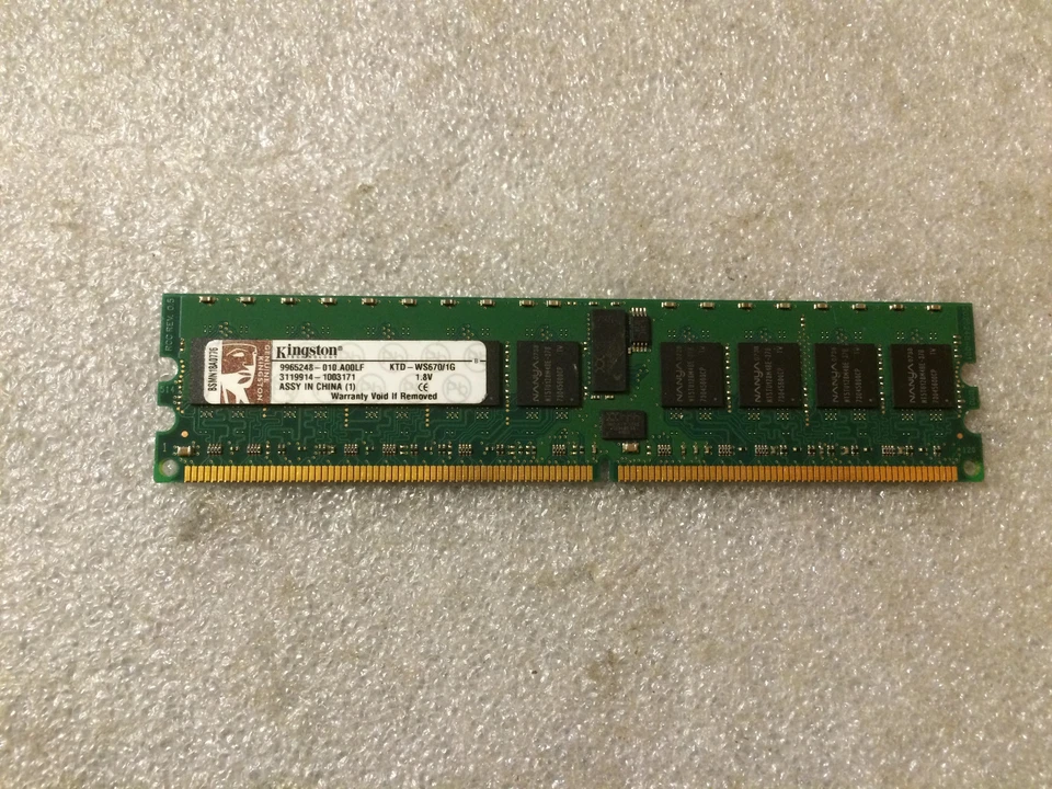 Memoria DDR2 ECC Kingston KTD-WS670/1G 1GB PC2-3200 400MHz CL3 240-Pin - Immagine 1 di 1