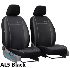 SKODA KAMIQ 2019 - 2025 ART. LEATHER & ALICANTE TAILORED FRONT SEAT COVERS - Picture 1 of 12