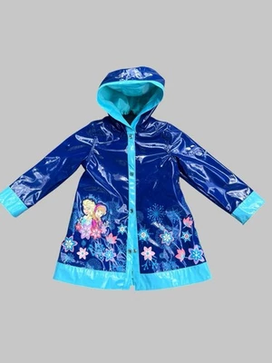Abrigo de lluvia forrado de lana con capucha Disney Frozen para niñas ANNA ELSA NIÑO PEQUEÑO TALLA 4T 4 Foto 1 de 4