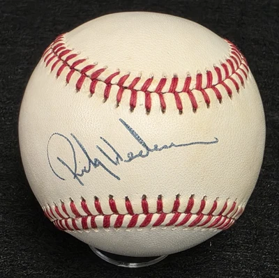 Béisbol Oficial Firmado RICKEY HENDERSON-SALÓN DE LA FAMA-METS-ATLETISMO-JSA Foto 1 de 4