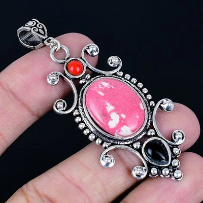 Colgante hecho a mano de mosaico jaspe chapado en plata 925 de 2,76" Foto 1 de 3